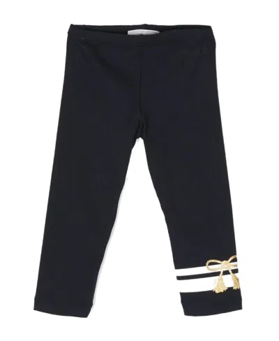 Monnalisa Bow-print Stretch Legging In White