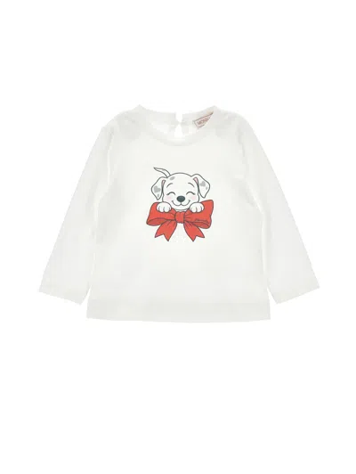 Monnalisa Babies'  Bow Puppy T-shirt In Gold