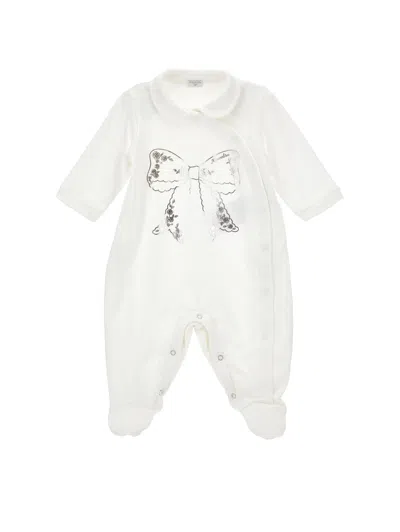 Monnalisa Babies'  Bow Romper In White