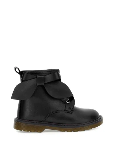 Monnalisa Babies' Bow-detail Ankle Boots In Black