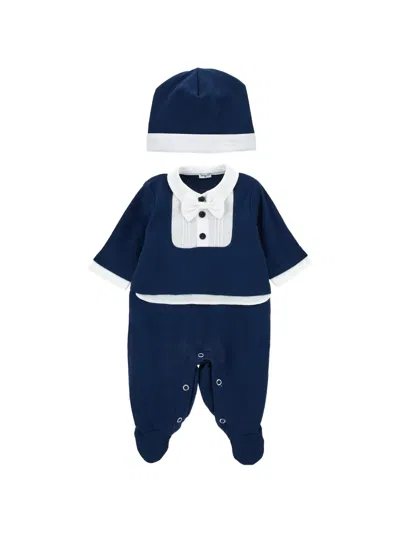 Monnalisa Bow-detail Babygrow (set Of Two) In Blue