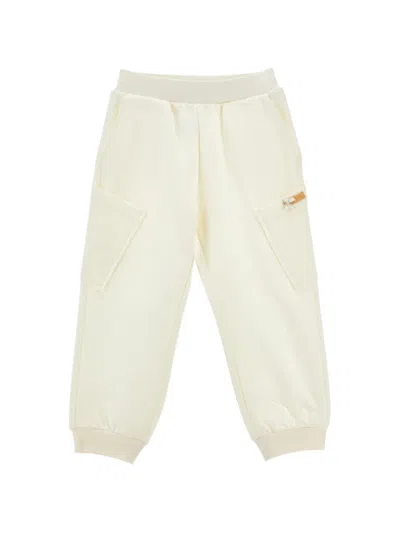 Monnalisa Kids' Bow-detail Cargo Pants In Neutral
