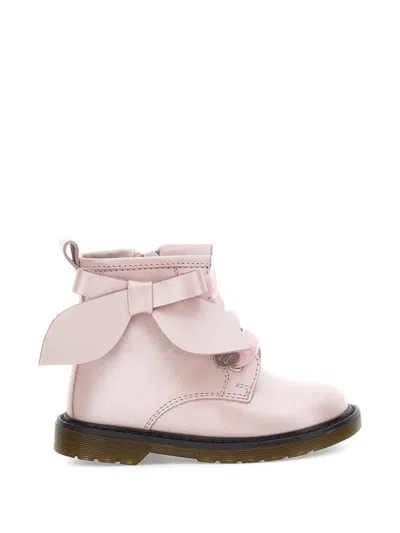Monnalisa Babies' Bow-detail Lace-up Boots In Pink