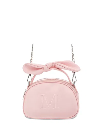 Monnalisa Kids' Bow-detail Logo-embossed Shoulder Bag In Pink