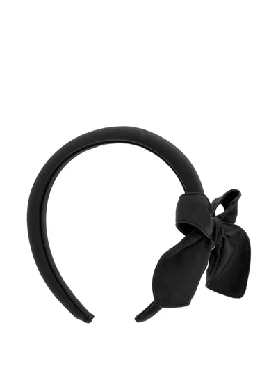 Monnalisa Bow-detail Padded Headband In Black