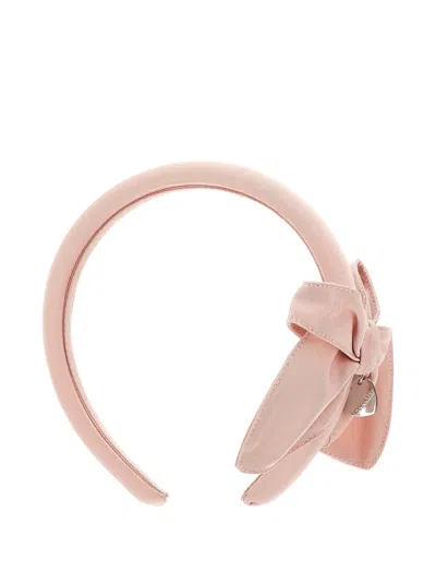 Monnalisa Bow-detail Padded Headband In Pink