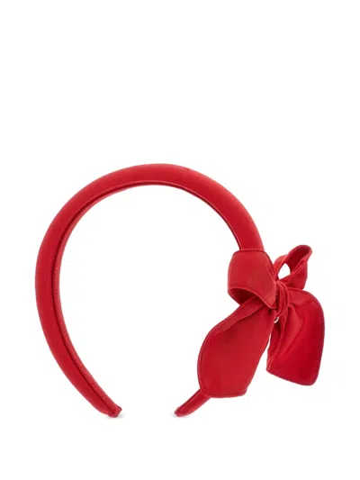 Monnalisa Bow-detail Padded Headband In Red