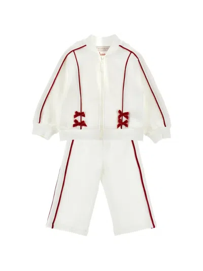 Monnalisa Babies' Bow-detail Tracksuit In White