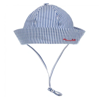 Monnalisa Babies' Boys Blue Striped Cotton Hat