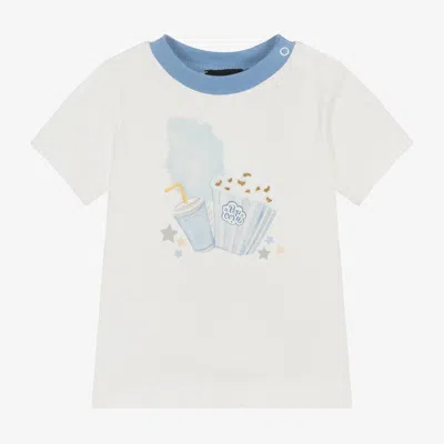 Monnalisa Babies' Boys Ivory Cotton Popcorn T-shirt