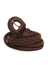 Monnalisa Braided Brown Belt In Marrone