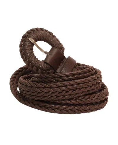 Monnalisa Braided Logo-charm Belt In Black