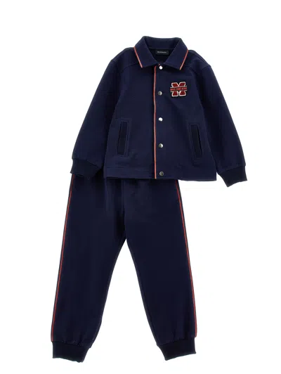 Monnalisa Brushed Jersey Set In Dark Blue