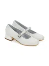 Monnalisa Buckle Strap Ballerinas In White
