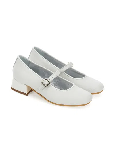 Monnalisa Kids' Buckle Strap Ballerinas In White