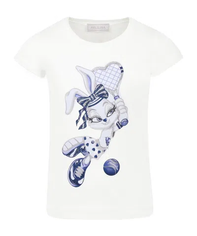 Monnalisa Bunny-print T-shirt In White