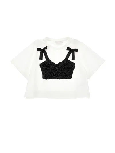 Monnalisa Kids' Bustier-t-shirt Mit Stickerei
