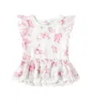 Monnalisa Butterflies Ruffled Georgette Top In White