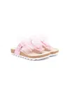 Monnalisa Butterfly-appliqué Sandals In Pink