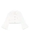 Monnalisa Butterfly Denim Jacket In White