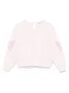 Monnalisa Butterfly-embroidered Sweatshir In Pink