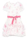 Monnalisa Butterfly-print Dress In White