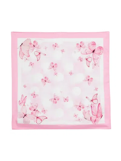 Monnalisa Kids' Butterfly-print Scarf In Pink