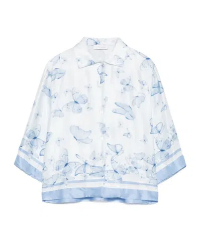 Monnalisa Butterfly-print Shirt In White