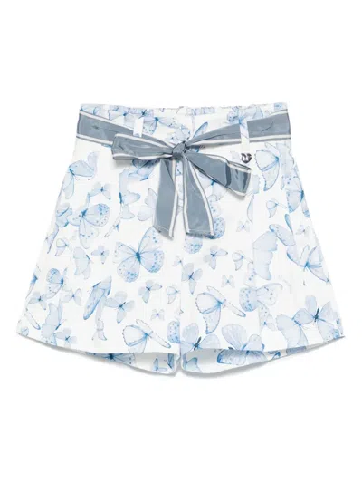 Monnalisa Kids' Butterfly-print Shorts In White