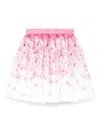 Monnalisa Butterfly-print Skirt In Pink