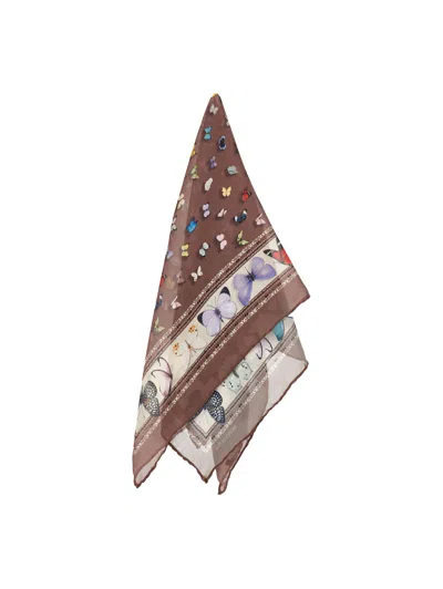Monnalisa Babies'   Butterfly Scarf In Brown