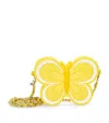 Monnalisa Butterfly Shoulder Bag In Yellow