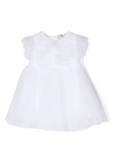 Monnalisa Babies' Butterfly Soft-tulle Dress In White