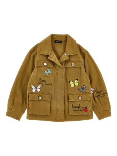 MONNALISA BUTTERFLY-APPLIQUÉ POCKET JACKET