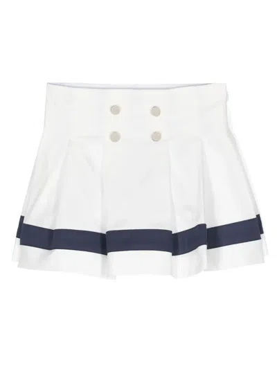 Monnalisa Kids' Stretch Cotton Levantine Skirt In Navy