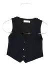 Monnalisa Button-fastening Sleeveless Vest In Black