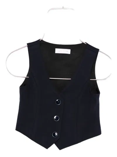 Monnalisa Kids' Button-fastening Sleeveless Vest In Black