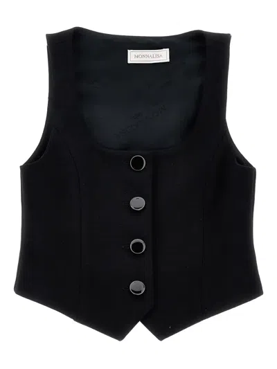 Monnalisa Kids' Button-fastening Waistcoat In Black