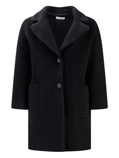 Monnalisa Kids' Button Single-breasted Coat In Black