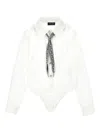 Monnalisa Button-up Bodysuit In White