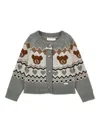 Monnalisa Button-up Cardigan In Gray