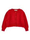 Monnalisa Button-up Cardigan In Red