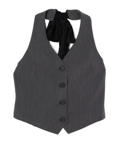 Monnalisa Kids' Button-up Waistcoat In Black