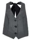 Monnalisa Button-up Waistcoat In Gray