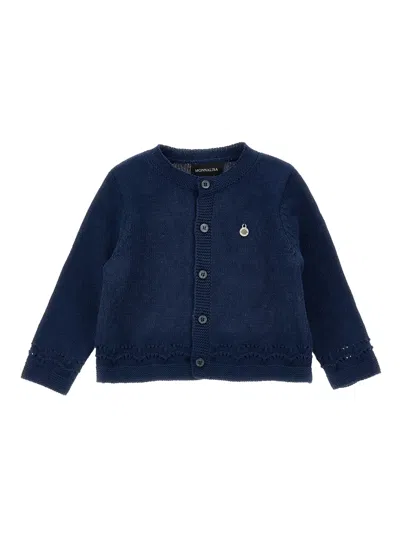 Monnalisa Babies' Buttoned Embellished Cardigan In Blue