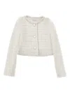 Monnalisa Buttoned Jacket In Neutral