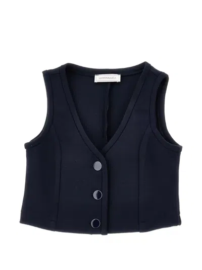 Monnalisa Kids' Buttoned Waistcoat In Blue