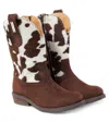 Monnalisa Texanische Stiefeletten Aus Ponyfell In Brown