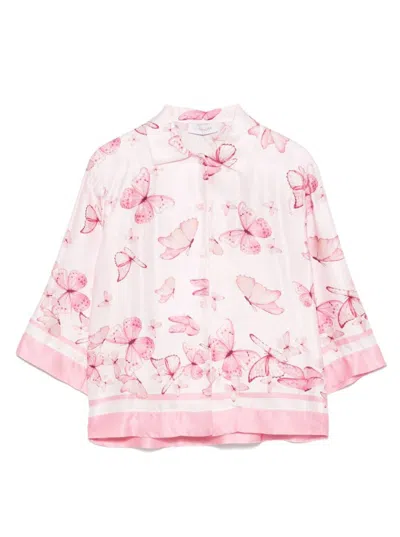 Monnalisa Kids' Camicia Casacca Rasetto V Rasetto Viscosa St.farfal In Multicolor