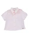 Monnalisa Camicia Popeline Stretch In Pink